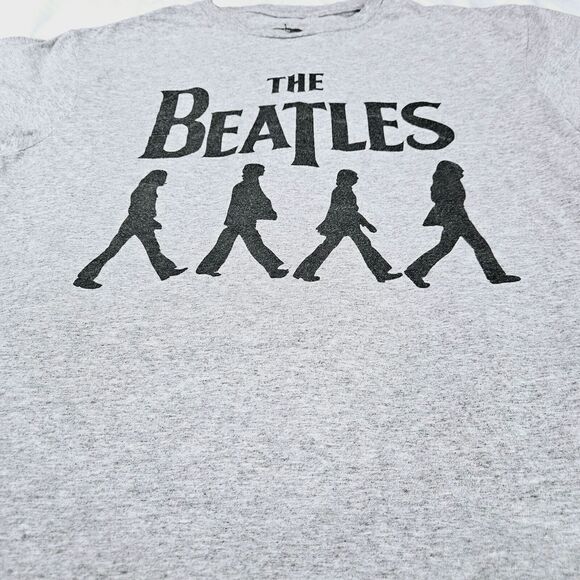 The Beatles Unisex T-Shirt Gray Size Large Cotton Blend Short Sleeve Pullover - Picture 9 of 12